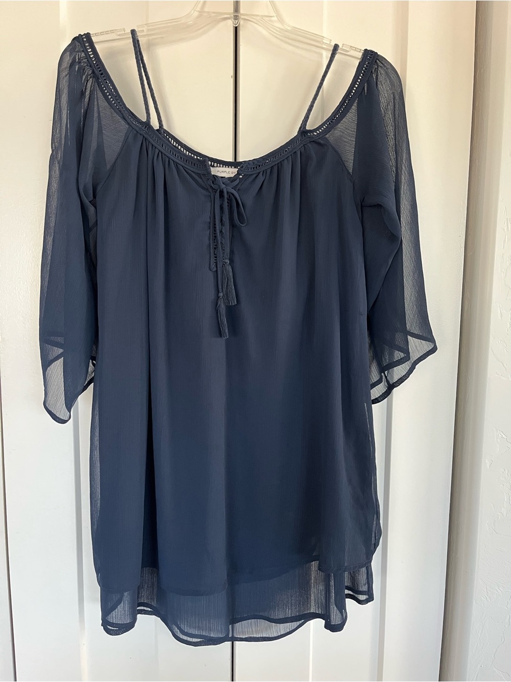Navy sheer flowy dress
